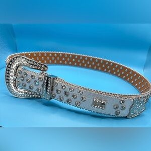 White Rhinestone BB Belt